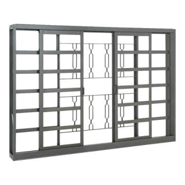 Imagem de Janela Massa Externa com Divisão Grade Elo em Aço 100 x 120 x 12 cm 4 