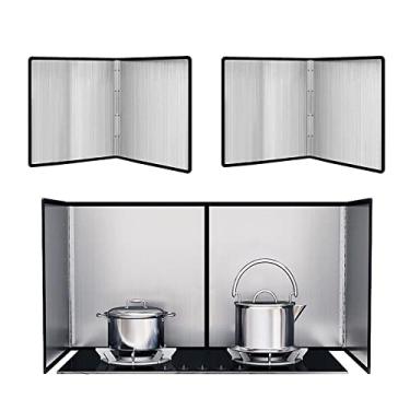 Imagem de Protetor contra respingos de fogão, protetor de respingos de aço inoxidável dobrável, protetor de proteção contra respingos de cozinha, tela contra respingos de gordura, tela contra respingos para