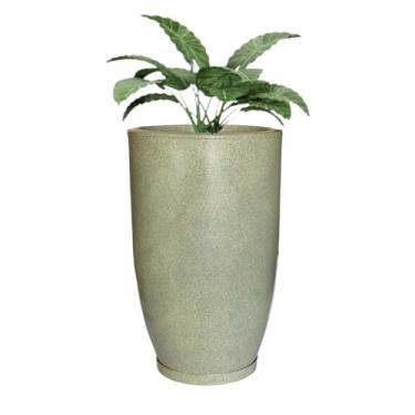 Imagem de Vaso Grande Polietileno Planta Liso Decorativo Jardim Varanda (Cinza)