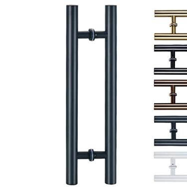 Imagem de Puxador de porta em forma de H diâmetro 38 mm/1,5 pol, tubo de maçaneta deslizante quadrado resistente, poste de barra de apoio de porta para banco de banho, escritório, shopping center, hotel (cor