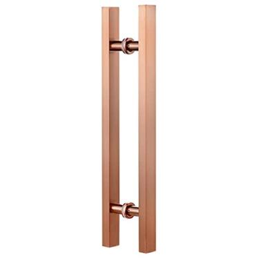 Imagem de Maçaneta de porta de entrada quadrada de 20 polegadas/24 polegadas/47 polegadas puxador moderno de aço para chuveiro de vidro deslizante/porta de celeiro/porta exterior interior inclui acessórios