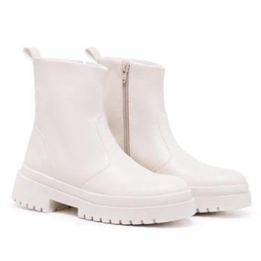 Imagem de Bota Tratorada Chelsea Boot de Cano Médio Off-White Delicada Outono/Inverno-Feminino