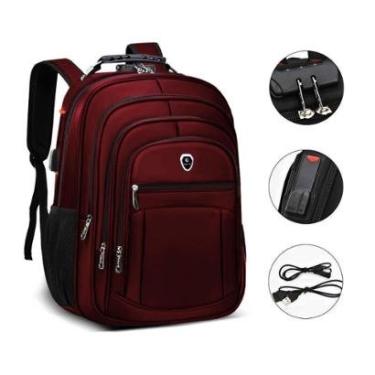 Imagem de Mochila Bolsa Grande Escolar Masculina Feminina Faculdade Executiva Senha Anti Furto Notebook-Unissex