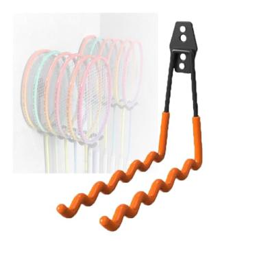 Imagem de ZDJZMGZ Rack de armazenamento de raquete de tênis, suporte de parede para exibição de raquete de tênis de mesa 6, organizador de raquete de badminton 25 kg, para raquetes de badminton ferramenta de