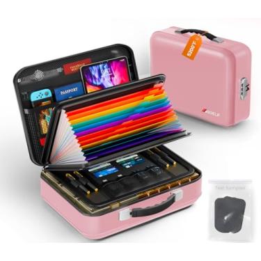 Imagem de Caixa de documentos à prova de fogo com fechadura, 2,871 °C, à prova de fogo, resistente à água, estojo rígido organizador de arquivos, cofre para documentos importantes, certificados, laptop