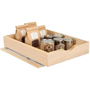 Imagem de Gavetas de puxar para armário de madeira 61 cm L x 58 cm P x 11,4 cm A organizador deslizante e gavetas de armário de cozinha prateleiras deslizantes prateleiras de puxar prateleiras em cozinha