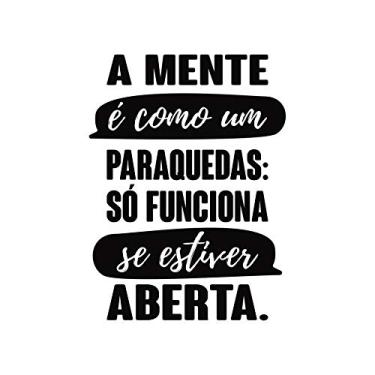 Imagem de Adesivo de Parede Para Sala Frase Mente Aberta 37x50cm