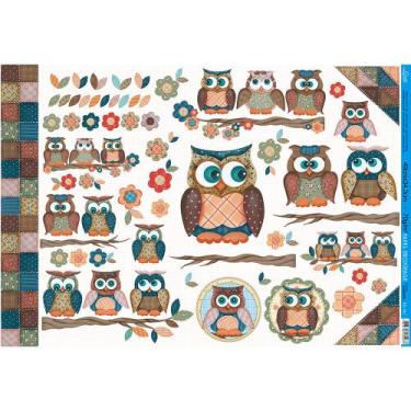 Imagem de Papel para Decoupage Litoarte 49x34,3cm Corujas - PD-783