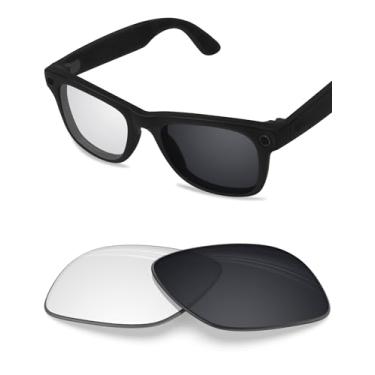 Imagem de BLAZERBUCK Lente de substituição anti-sal para Ray-Ban RW4012 Wayfarer (Gen 2) 50 mm - Fotocromática transparente a preta