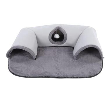 Imagem de Pssopp Cama de Túnel para Gato, Cama Macia Destacável Em Formato de u Com Rosquinha de Gato Com Brinquedo de Bola Pendurado para Gatinho Pequeno Brincando Em Ambientes Internos (S)