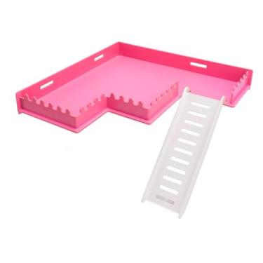 Imagem de Cryfokt Plataforma de pé de Hamster de Plástico, área de Atividade Multifuncional, Material Seguro para Gaiola de Hamster, Adequada para Escalar e Brincar (Tipo M)