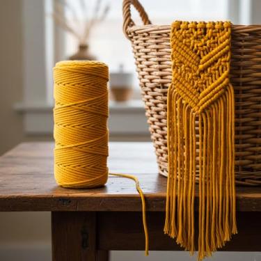 Imagem de Corda de macramê colorida de 3 mm x 109 jardas, barbante torcido para artesanato para pendurar na parede, decoração de casa, várias cores