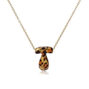 Imagem de Hremhoo Presentes de Natal para netos, colar com letra de bolha, leopardo, banhado a ouro 18 K, com inicial bolha A-Z, para mulheres, meias de Natal para adolescentes, Small, Liga de aço, Sem Pedra