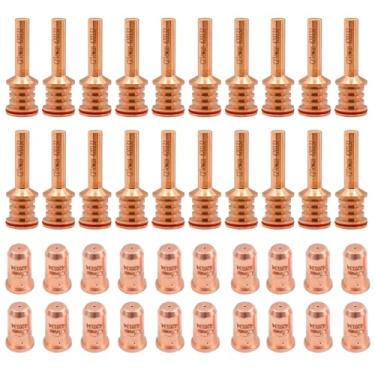 Imagem de CZlewan 20 peças 420132 eletrodo 20 peças 420134 ponta de bocal adequado para consumíveis de tocha de corte a plasma Hypertherm PMX 30 AIR