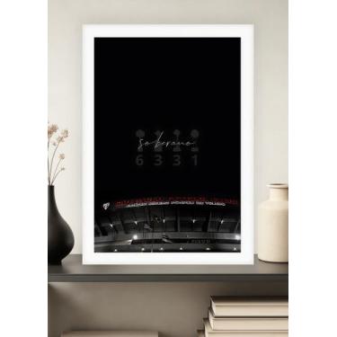 Imagem de Quadro São Paulo FC Ícone com Vidro e Moldura Branca Tam:A4 - Spark Lo