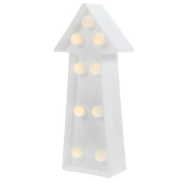 Imagem de Hemobllo Placa de seta iluminada LED, letreiro de seta 3D iluminado para quarto de crianças, aniversário, Natal, decoração de parede de festa de casamento (branco)