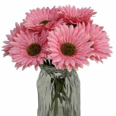 Imagem de DSforG Margaridas Africanas Falsas 20 Peças – Margaridas Gerbera de Seda Artificial para Casa, Escritório, Vasos e Projetos de Artesanato (20, Rosa Claro)