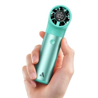 Imagem de Aecooly Ventilador portátil portátil, mini ventilador turbo potente, 19000 RPM alta velocidade Aero Ultra, tempo máximo de resfriamento de 15H, caixa de alumínio de 7 velocidades, bolso recarregável