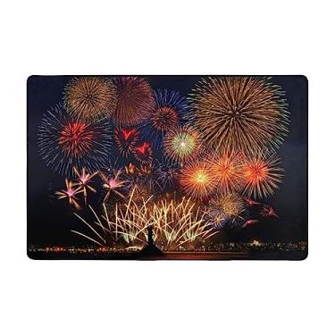 Imagem de ZERAOKE Tapetes de área de fogos de artifício de 5 x 9 m, tapetes de boas-vindas para entrada, tapetes absorventes antiderrapantes para quarto, lavável, felpudo, macio, tapete de porta para entrada,