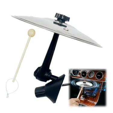 Imagem de Saída de ar para prato de carro com batedor, mini prato de impacto para painel de carro, acessório de instrumento musical engraçado de ajuste universal, prato de bateria de metal para amantes de