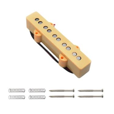 Imagem de Esquirla Captador Single Coil para Baixo Elétrico, Leve e Fácil de Instalar, Acessório Profissional para Instrumentos Musicais, Pré-amplificador de Reposição, Amarelo, Ponte