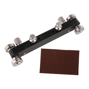 Imagem de simhoa Lixadeira de pestana de ponte de guitarra, ferramenta portátil para luthier com parafusos de ajuste e lixa para acabamento, lixamento e polimento, Preto