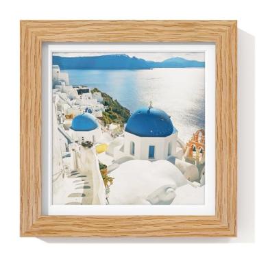 Imagem de Axeman Porta-retrato 17 x 17 com tapete para 12 x 12 cm, moldura de madeira de carvalho maciça, carvalho natural