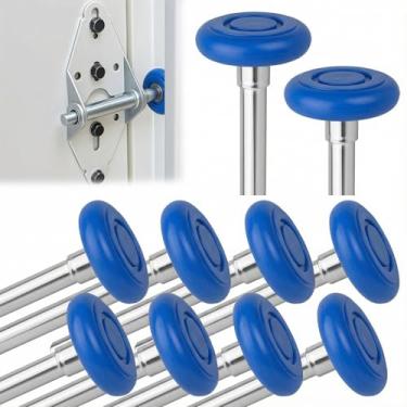 Imagem de Pacote com 10, haste de 10 cm, rolo de porta de garagem comercial de nylon azul, silencioso, durável e de alta carga, use rolamentos de precisão de 6200 selos duplos