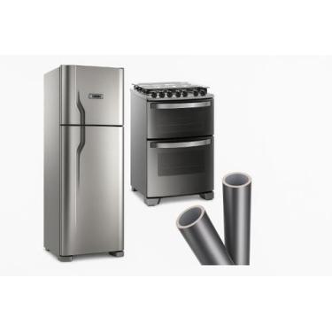 Imagem de Adesivo Prata Tipo Inox Envelopar Geladeira Fogão 2m x 60cm - BG Adesi
