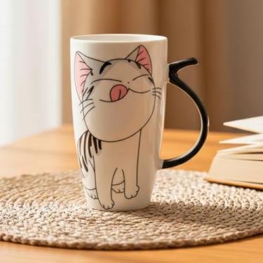 Imagem de Caneca De Cerâmica Chi's Sweet Home Gato 600ml Grande Café Leite Porta Trecos - Anime Fofa Presente (Lambida)