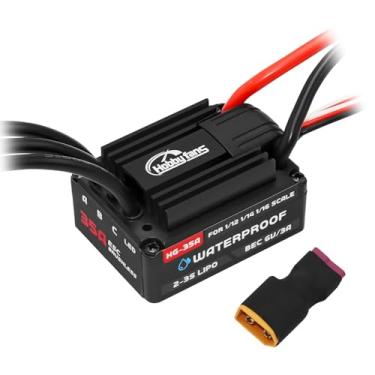 Imagem de Hobby Fans Brushless HG-35A Waterproof ESC Electric Speed Controller for Traxxas E-REVO Losi JRX2 H16BM H16DR Redcat Volcano 16 Arrma Typhon Grom Mojave Grom 1/14 1/16 1/18 RC Car (Black)