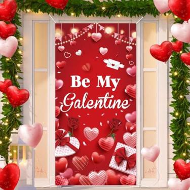 Imagem de Decorações de Dia de Galentinas, Decorações de Capa de Porta Grande Be My Galentine, Decoração de Banner de Dia de Galentine, Decorações de Festa do Dia dos Namorados, Decorações Internas e Externas