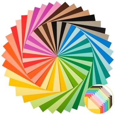 Imagem de Cartolina de duas cores com 40 folhas – tamanho carta 10 pares de cores (20 cores) 180 g/m29,5 kg, papel cartão sutil, frente traseira, diferentes tonalidades UAP33MX40