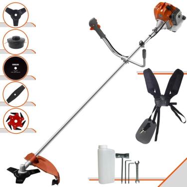 Imagem de Roçadeira Aparador de Grama Tekna RL520AC-G2 À Gasolina 2T 52cc 2HP Completa 5 Opções de Corte Com Facas 2 Pontas, 3 Pontas, 6 Pontas, 80 Dentes