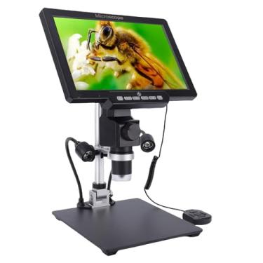 Imagem de Jectse Microscópio Digital de 10,1 Polegadas, Tela HD de Ampliação de 12MP 2000X Com Controlador Com Fio, para Identificação Mineral, Observação Biológica, Reparo Eletrônico