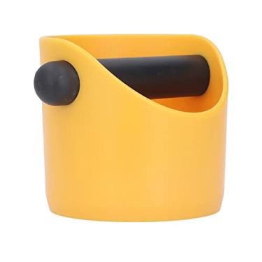 Imagem de Mingzhe Caixa de Batida de café de Borracha de Plástico Premium de 10 Cm Com Boca de Abertura Grande, Barra de Batida Destacável, Portátil, Lixeira de Moagem Antiderrapante para (Amarela)