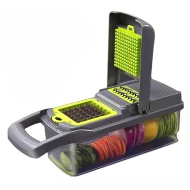 Imagem de Cortador de Legumes 16 em 1 Fatiador Multifuncional de Cozinha Aço Inox Ralador e Fatiador para Verduras e Frutas