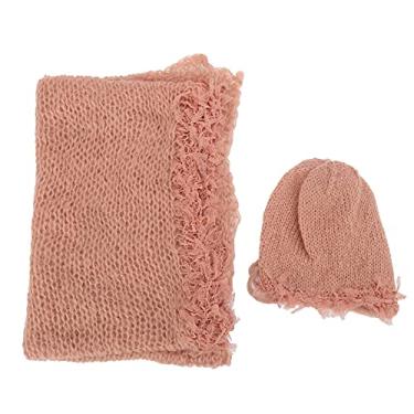 Imagem de Ainoli Chapéu Envoltório Conjunto Fotografia Prop Infantil Recém-nascido Fotografia Adereços Conjunto para 0-1 Mês de Idade Bebê (chapéu + envoltório)