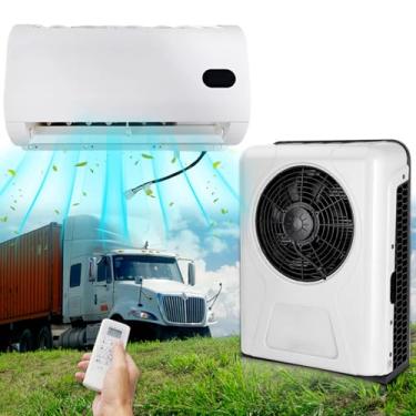 Imagem de Unidade A/C de caminhão de mesa de 12 volts com motor sem escova, mini ar condicionado split 12V DC unidade de balanço automático APU para estacionamento semi-caminhão, cabine dorminhoco, trator