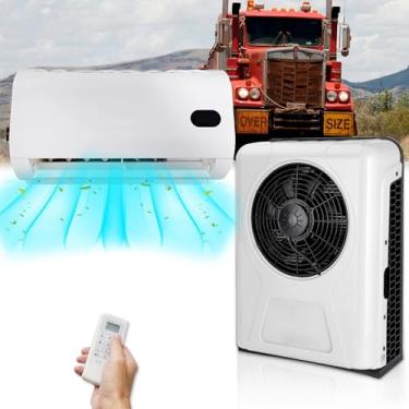 Imagem de Mini unidade CA dividida de 7200 BTU com ar condicionado de 12 V para caminhão, ar condicionado de estacionamento CC de 12 volts com balanço automático de 260 CFM, resfriamento rápido e silencioso