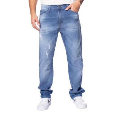 Imagem de Calça Jeans Masculina Gangster Slim Azul, Azul, 38