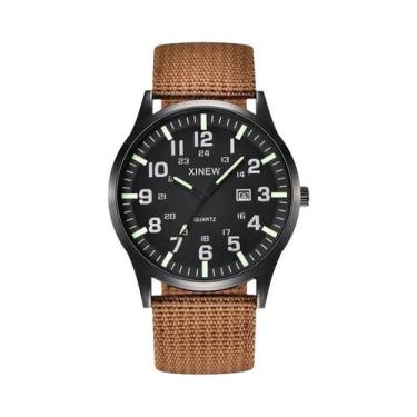 Imagem de Relógio De Quartzo Masculino Com Pulseira De Nylon Verde, Casual, Moda