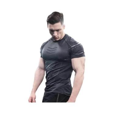 Imagem de Camiseta De Compressão Masculina De Secagem Rápida Para Academia, Fitn