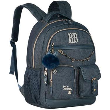 Imagem de Mochila de costas e de bordo 17,5 Denim Vintage Rebecca Bonbon - jeans