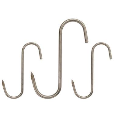 Imagem de Kit Gancho Para Carnes Churrasco 3 Peças Média E Grande - Artesanal