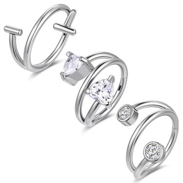 Imagem de BodyAce Brincos de hélice de aço cirúrgico 316L argolas de cartilagem sem costura torre tragus piercing concha joia 16G segmento articulado clicker para lóbulo da orelha Daith orbital [B: 10 mm]