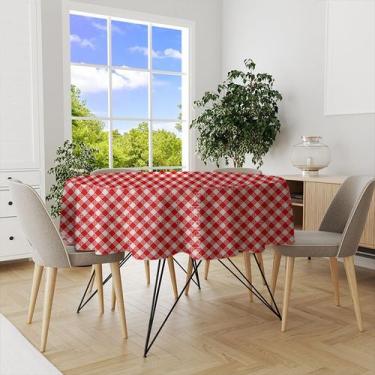 Imagem de 4 Toalha Mesa TNT Xadrez Festa Junina Italiana Redonda - Idealiza