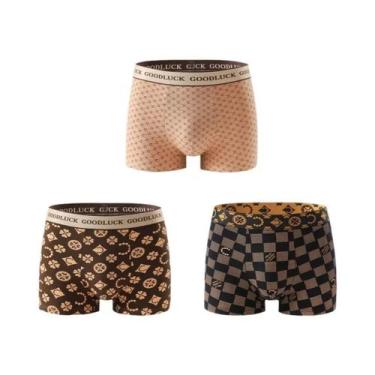 Imagem de Cuecas Masculinas De Tamanho Grande 3PCS Boxer Fashion Roupas Íntimas 