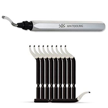 Imagem de Ferramentas AFA - Ferramenta de rebarbação com 11 lâminas BK1010 HSS - Funciona em metal, resina, PVC e bordas de plástico impressas em 3D - Ótimo para tubos de cobre e PVC, impressão 3D, arte em