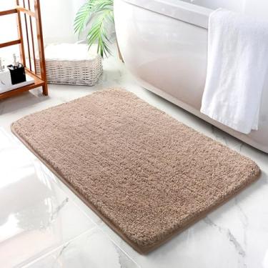 Imagem de Tapete de banheiro, absorve umidade e tapete lavável antiderrapante, secagem rápida, lavável na máquina, tapetes de chuveiro felpudos de chenille, tapete de banho para piso de banheiro, casa D